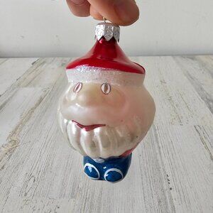 Vintage glass Santa bobblehead ornament‎ Xmas tree